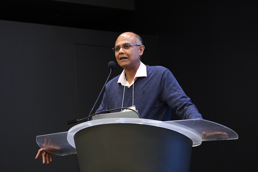 Professor Vasu Misra delivers opening remarks.