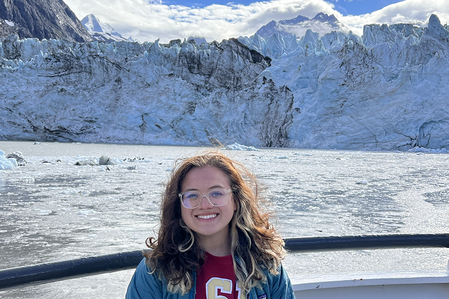 Andrea Emmanuelli on board the research vessel Rachel Carson in the Gulf of Alaska. Photo courtesy Andrea Emmanuelli.
