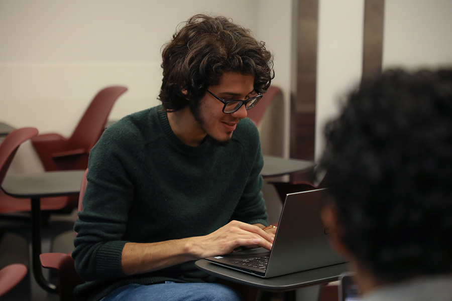 Students participate during one of assistant professor Tom Juzek's courses in FSU's Linguistics Program. Photo by Devin Bittner.