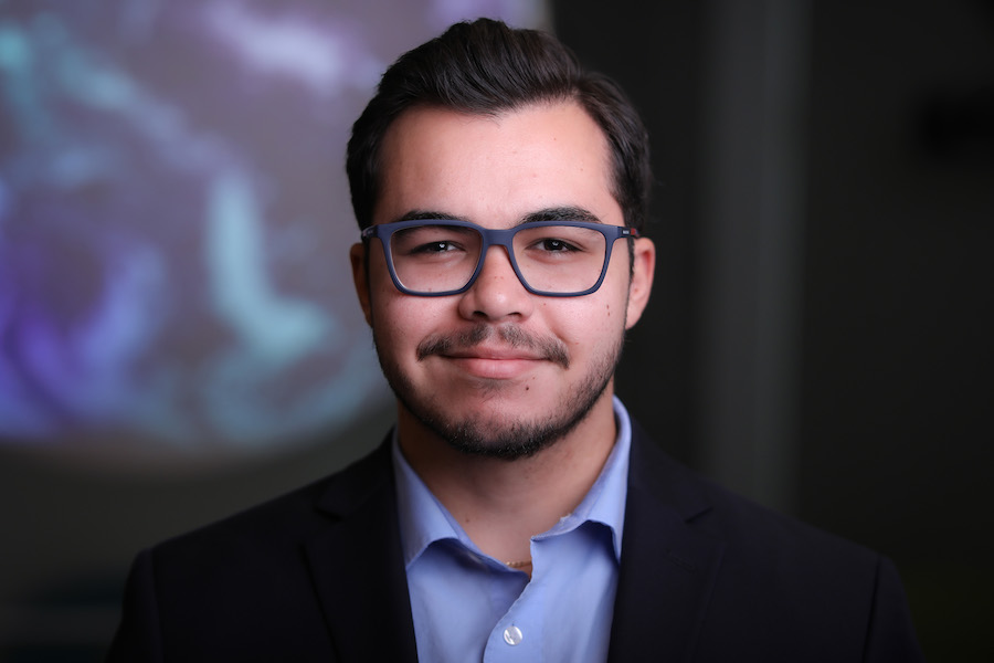 Aaron Serre, a senior meteorology student in the Department of Earth, Ocean and Atmospheric Science.