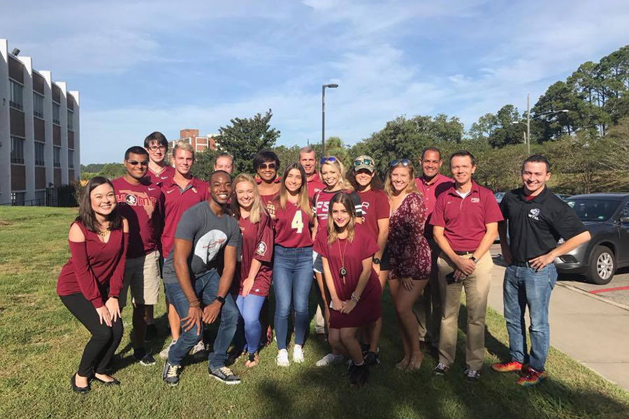 Tevin Wooten and fellow alumni of the FSU Weather program. Courtesy photo.