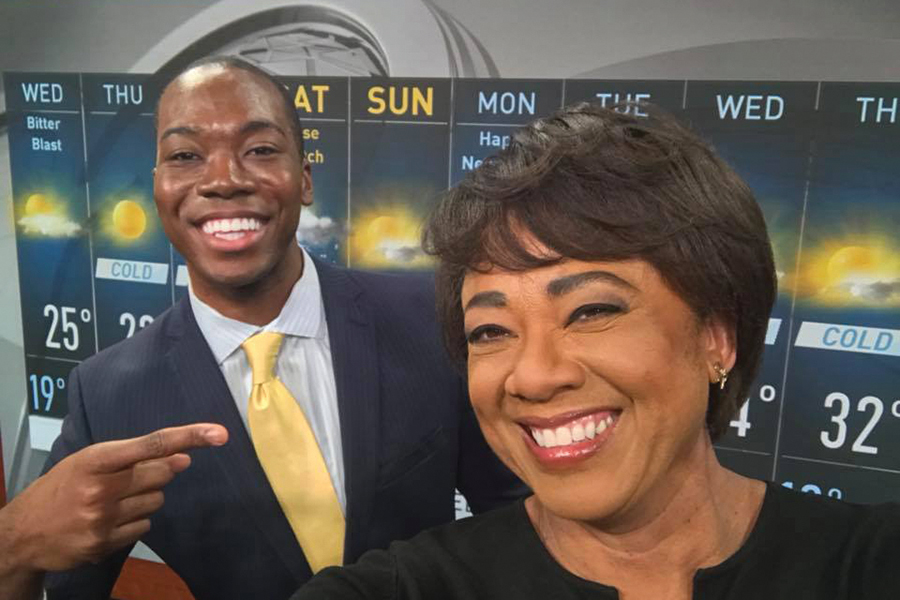 Tevin Wooten and FSU meteorology alumna Janice Huff. Courtesy photo.