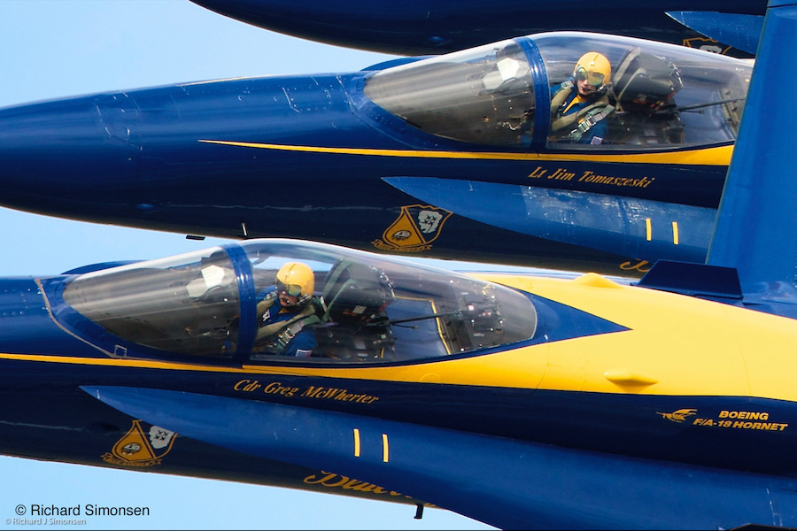 From 2009-2010, Jim Tomaszeski flew in the No. 2 position as the Right Wingman of the Blue Angels. Photo by Richard Simonsen.