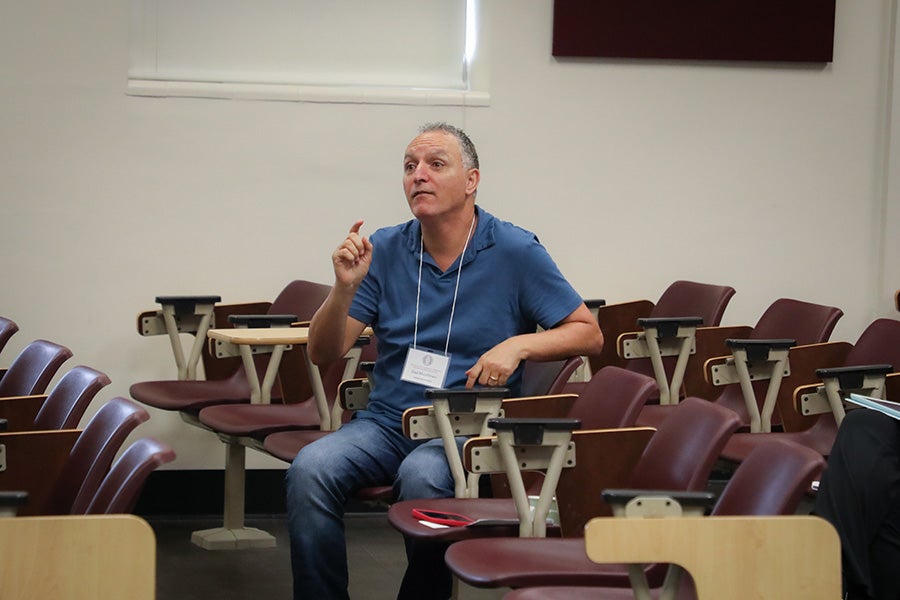FSU professor of mathematics Ziad Musslimani asks a question.