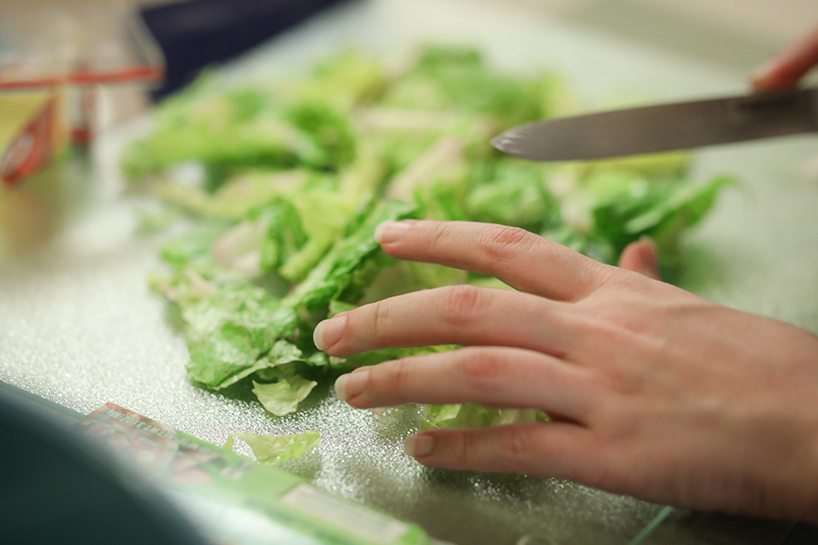 Traditional food is prepared during cooking demonstrations in the FSU Arabic Language House. Photo by Devin Bittner.