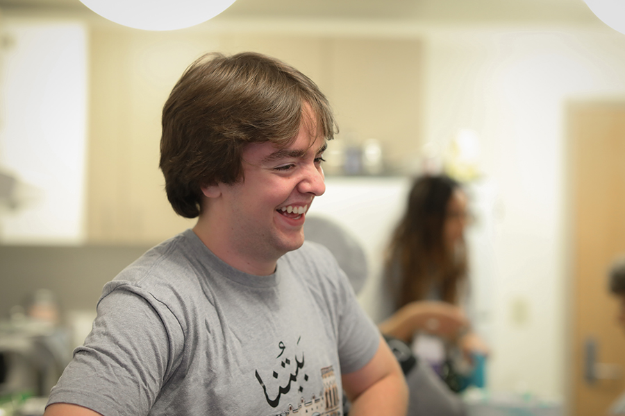 FSU Arabic Language House residents interact during cooking demonstrations. Photo by Devin Bittner.