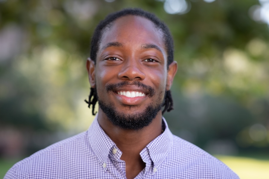 Nath-Eddy Moody is a third-year doctoral student in the Department of Chemistry and Biochemistry. Photo by Devin Bittner.