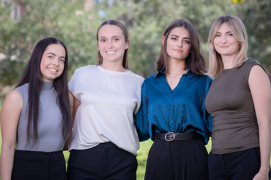 From left: Emma Clark, Colson Gantt, Angelina Dobbs, Kelsie Fernandez. Photo by Devin Bittner/FSU College of Arts and Sciences.
