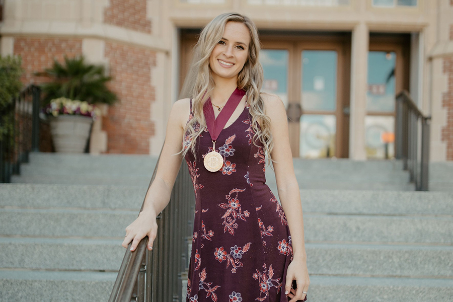 Prior to pursuing a doctorate in ecology and evolutionary biology, Morgan Hawkins earned her bachelor's degree in biological science from FSU in 2021. Photo by SG Photography.