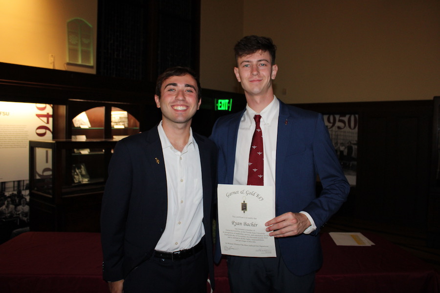 FSU senior Ryan Bachér was among 40 students initiated into the Garnet and Gold Key, FSU's oldest leadership honor society. Photo courtesy Logan Craig.