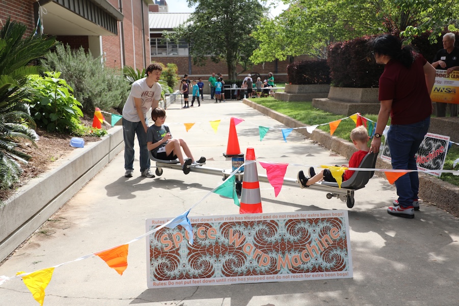 The Circus of Physics, hosted every two years by FSU's Department of Physics, encourages local students K-12 curiosity through hands-on activities designed to highlight physics principles in everyday life. Photo by Kendall Cooper.