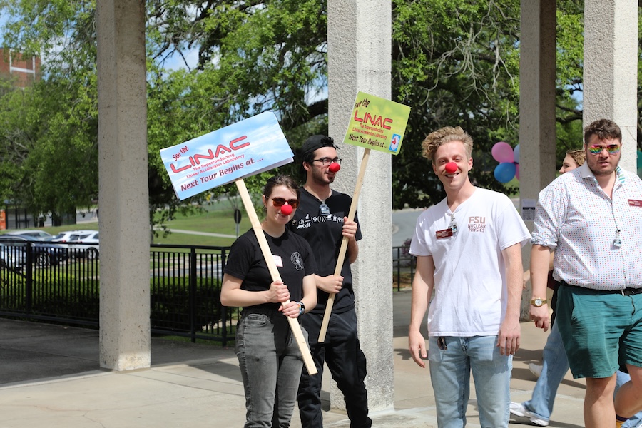 Circus of Physics attendees had the opportunity to take guided tours of the John D. Fox Superconducting Linear Accelerator Laboratory and recreate the nuclear reactions that occur at the heart of stars. Photo by Kendall Cooper.