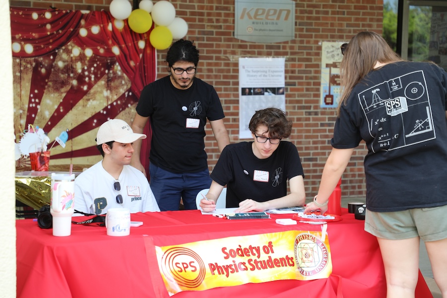 The Society of Physics Students is a professional student association, encouraging and assisting those interested in physics. SPS also facilitates professional development among students and promotes public interest in physics. Photo by Kendall Cooper.