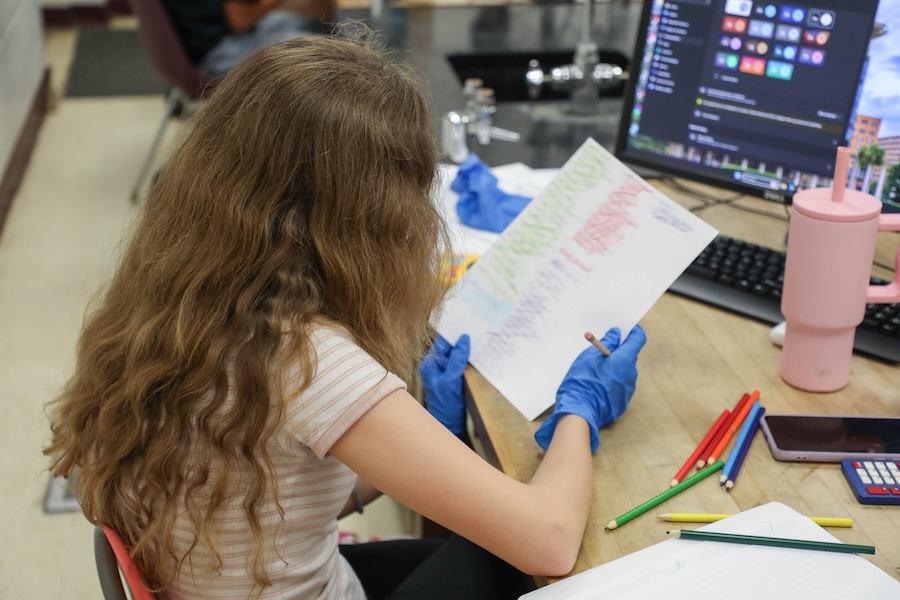 Middle school students complete hands-on activities during the Nuclear Medicine and Science Camp. Photo by Carly Nelson.