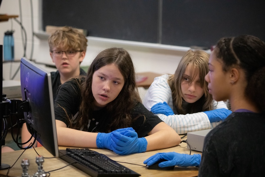 Students complete hands-on activities during the Nuclear Medicine and Science Camp. Photo by Devin Bittner.
