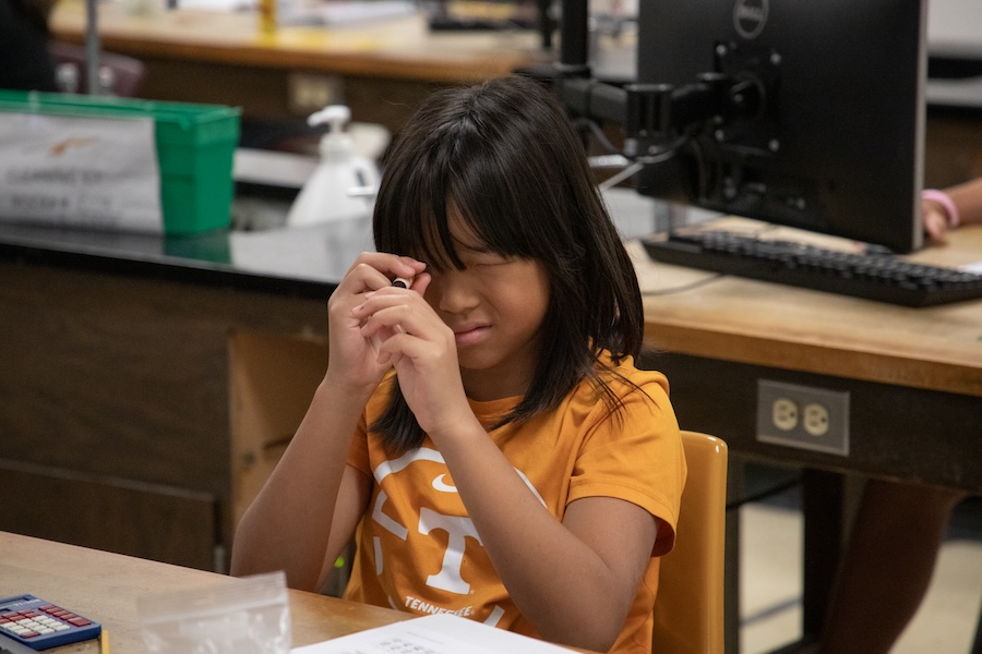 Students complete hands-on activities during the Nuclear Medicine and Science Camp. Photo by Devin Bittner.