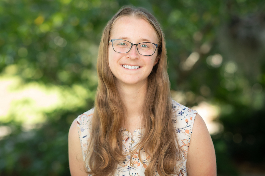 Grace Hickey is a Florida State University senior pursuing dual bachelor’s degrees in computational science, through the Department of Scientific Computing, and cell and molecular neuroscience through the Program in Neuroscience, an interdisciplinary program with participation from the Department of Biological Science and Department of Psychology. Photo by Devin Bittner.