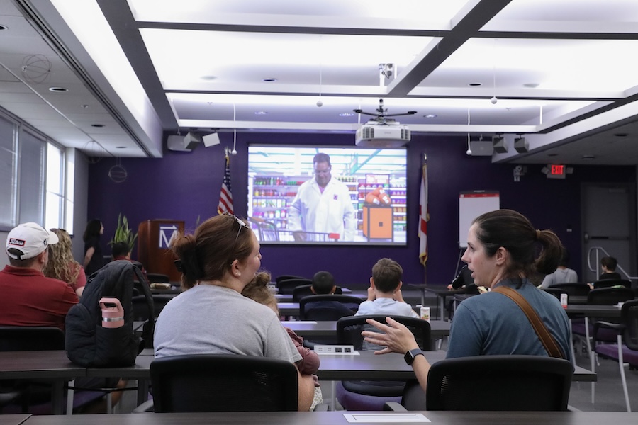 Families participate in the Saturday Morning Physics event on Oct. 4 at the National High Magnetic Field Laboratory, titled "Exploring the World of Quantum Materials and Optics."