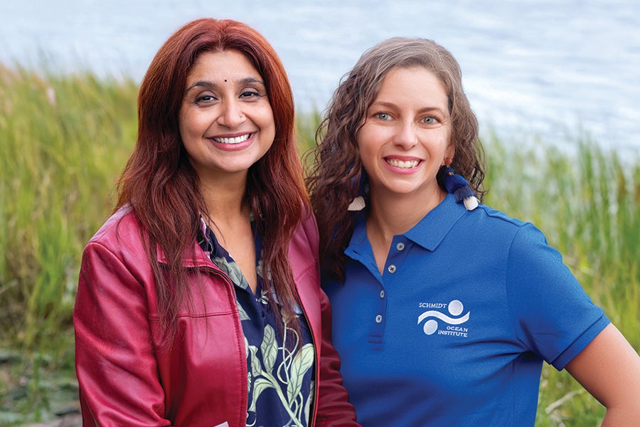 A photo composite featuring Mona Behl and Allison Miller.