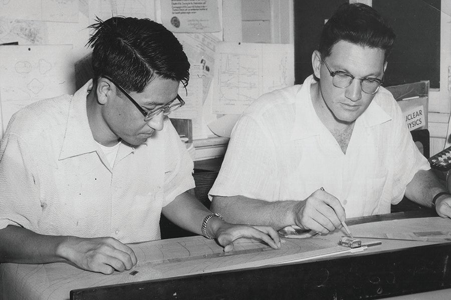 Nuclear physics student Kuick Lee and nuclear theorist Alex Green. 