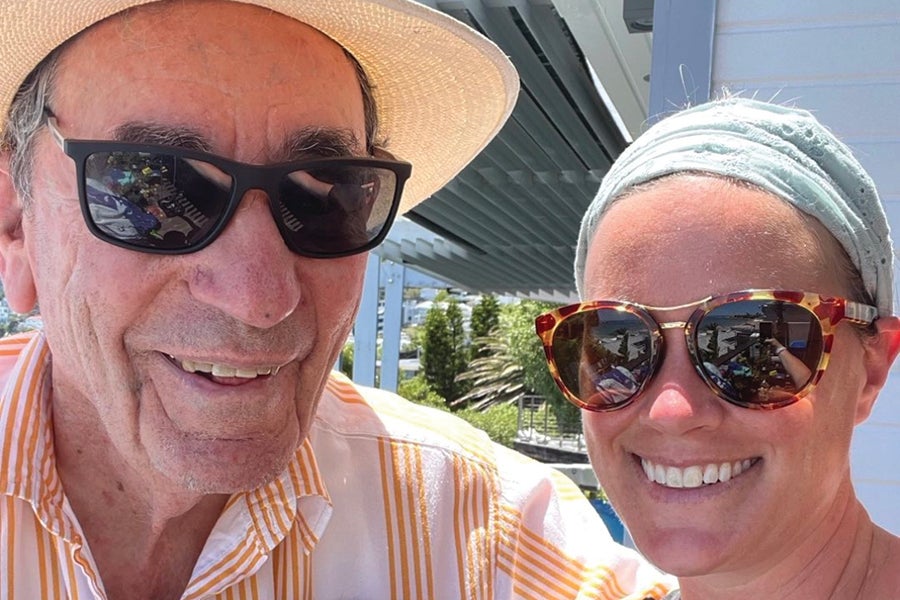 Human rights activist Albie Sachs with Dianna Bell.