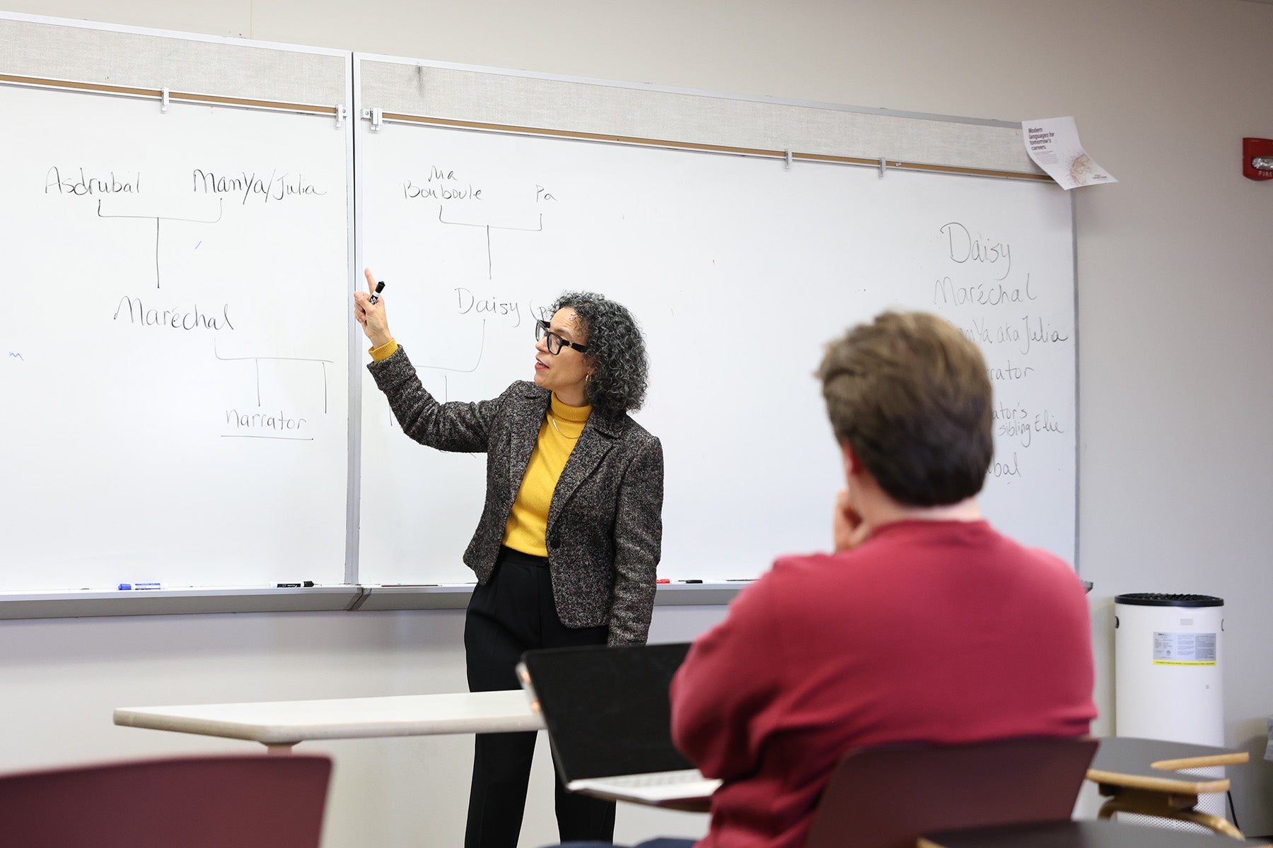 Aimée Boutin in front of a whiteboard