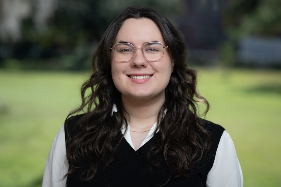 Samantha Bell is a Florida State University senior pursuing a degree in biochemistry, through the Department of Chemistry and Biochemistry with a minor in computer science, through the Department of Computer Science. Photo by Devin Bittner.