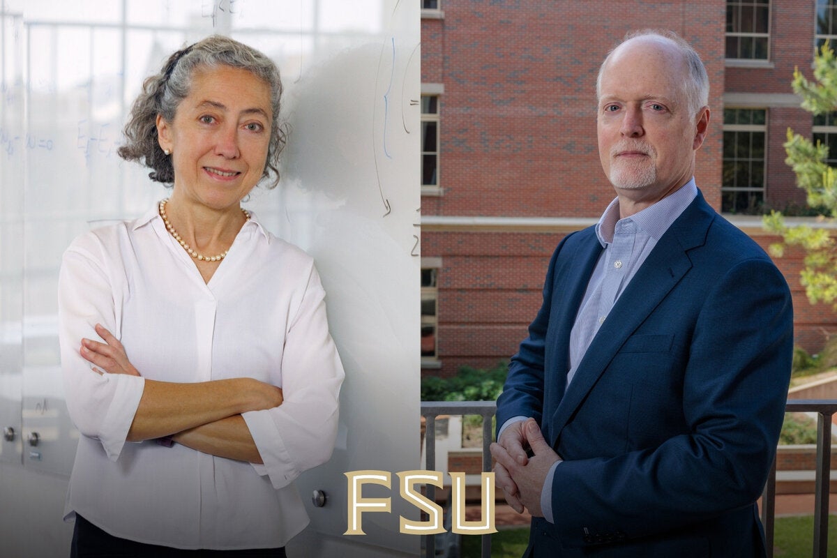 Professors Laura Reina of the Department of Physics and Brad Schmidt of the Department of Psychology