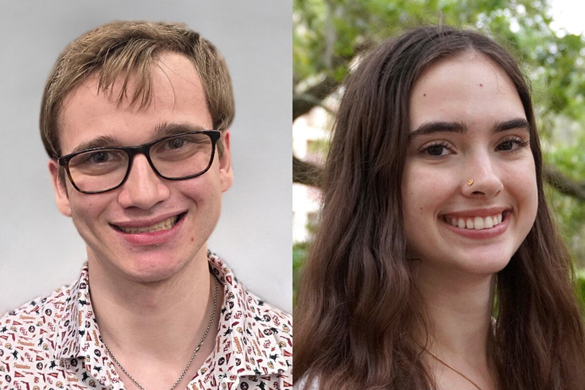 Florida State University history students Chase Panish and Flora Domitrovic 