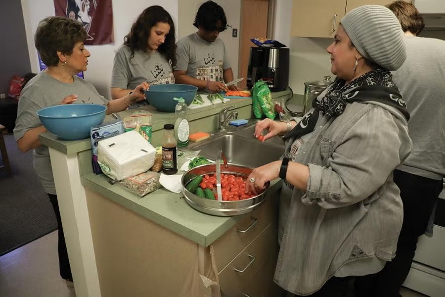 Faculty and students in the Arabic Language House.