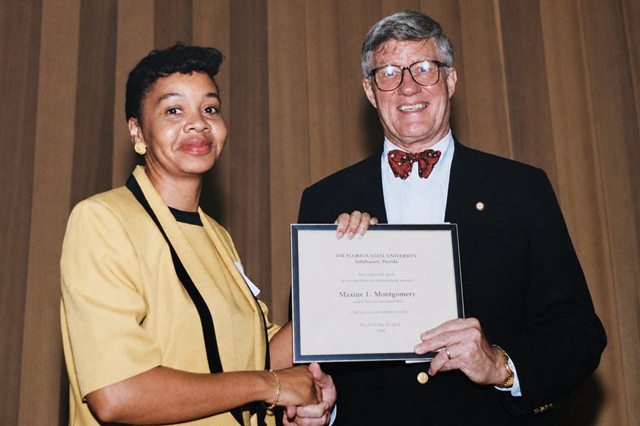 Maxine Montgomery and former FSU President Sandy D’Alemberte.