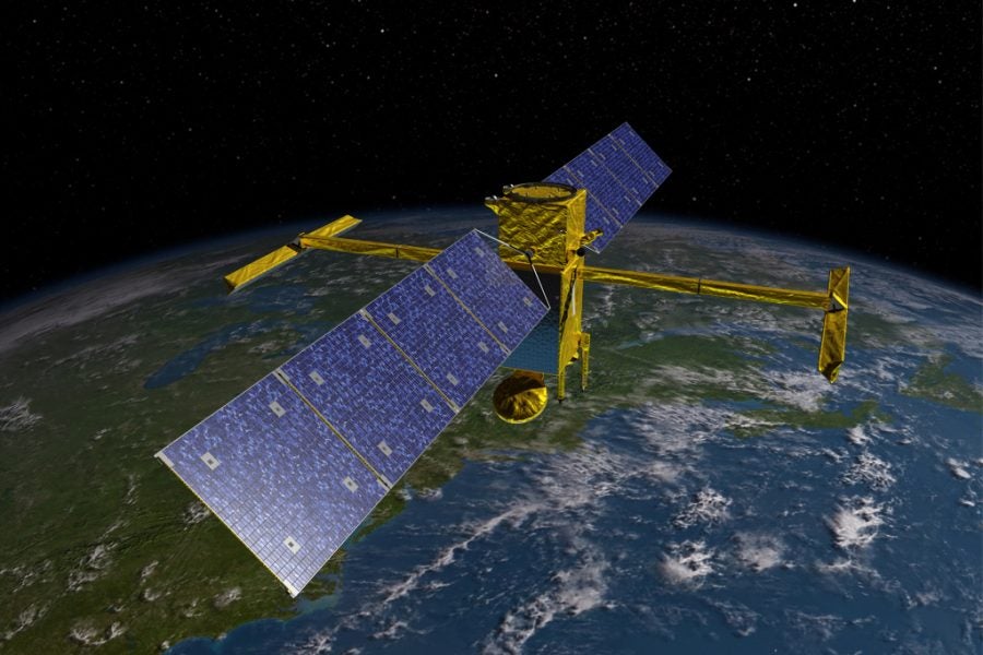 A rendering of the Surface Water and Ocean Topography, or SWOT, satellite. (Courtesy of NASA)