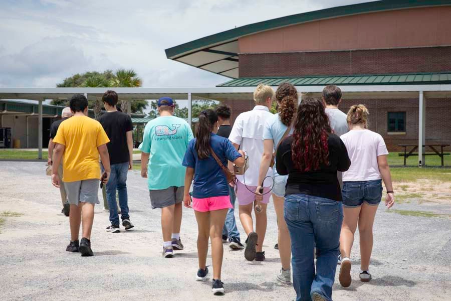 Students explore campus during the 2026 Nuclear Medicine and Science Camp at Mosley High School in Lynn Haven, Florida. Photo by Carly Nelson.