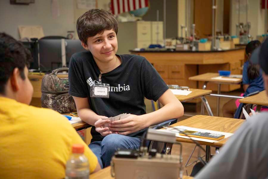 Middle school students complete group activities during the 2026 Nuclear Medicine and Science Camp at Mosley High School in Lynn Haven, Florida. Photo by Carly Nelson.