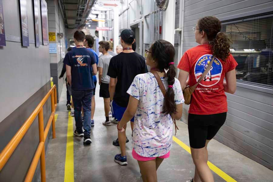 Students are guided on a walking tour of the National MagLab in Tallahassee, Florida, as part of the 2026 Nuclear Medicine and Science Camp. Photo by Carly Nelson.