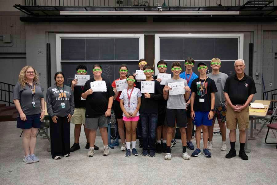 Students pose with their certificates at the FSU Department of Physics to conclude the 2026 Nuclear Medicine and Science Camp. Photo by Carly Nelson.