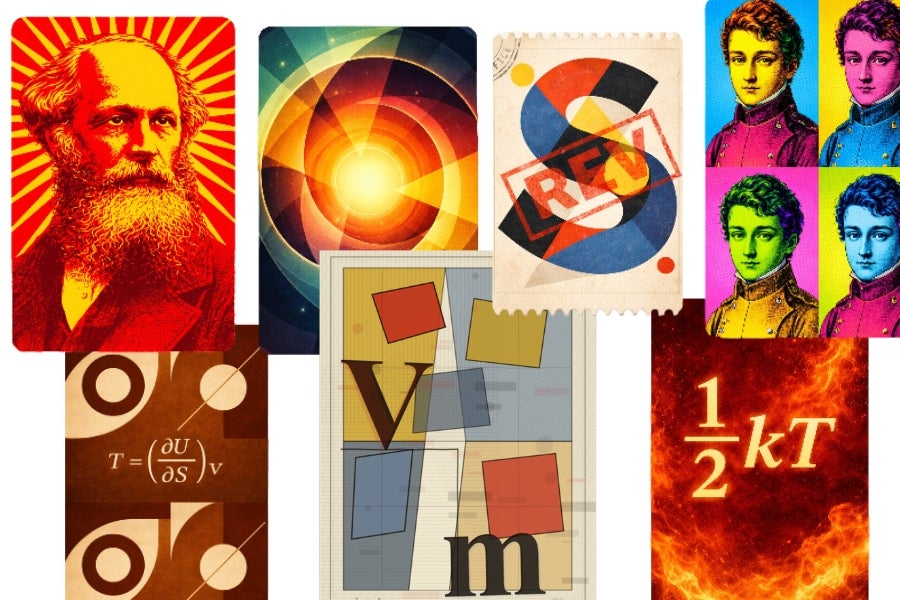 A collage of artwork from Professor Oliver Steinbock’s AI-generated songs