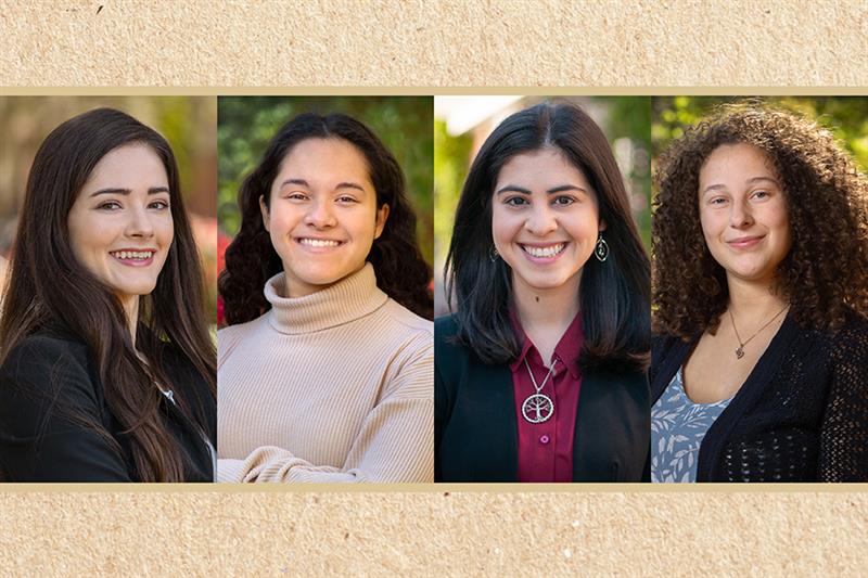 Fellowship recipients Trystan Loustau, Leanna Gharbaoui, Jessica Dixon and Annais Muschett-Bonilla.