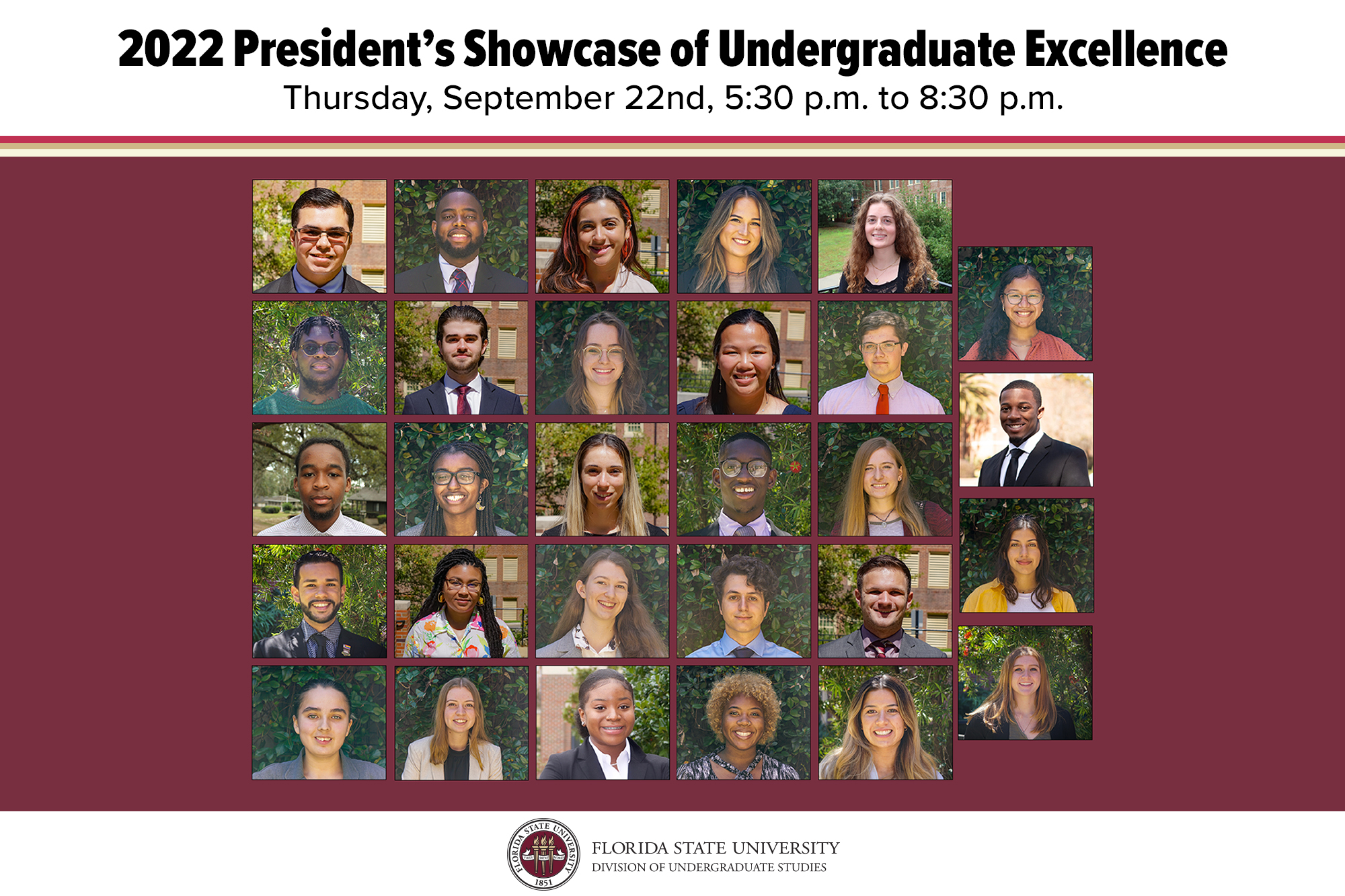 The image shows a collage of presenters' headshots for the President's Showcase. 