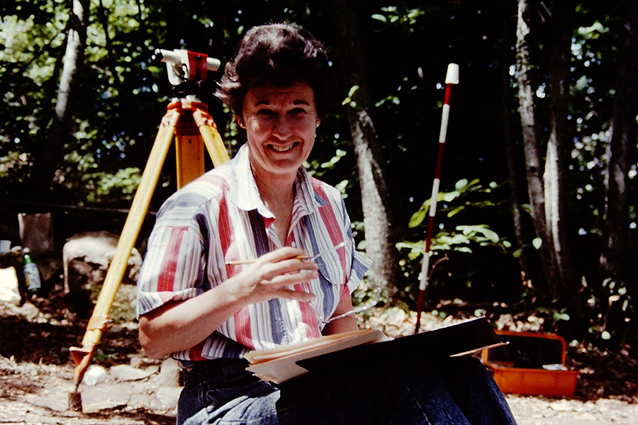 1992 – Dr. Nancy de Grummond taking notes and recording history at one of the sites. Courtesy photo.