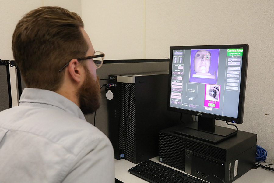 Students have access to the Language Processing and Eye Tracking Lab through FSU's Linguistics Program. Photo by Devin Bittner