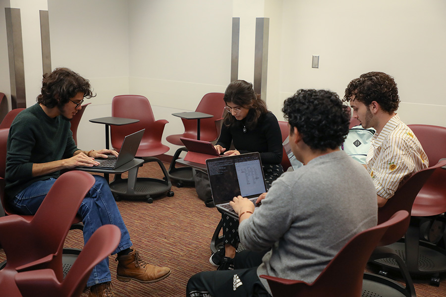Students participate during one of assistant professor Tom Juzek's courses in FSU's Linguistics Program. Photo by Devin Bittner.
