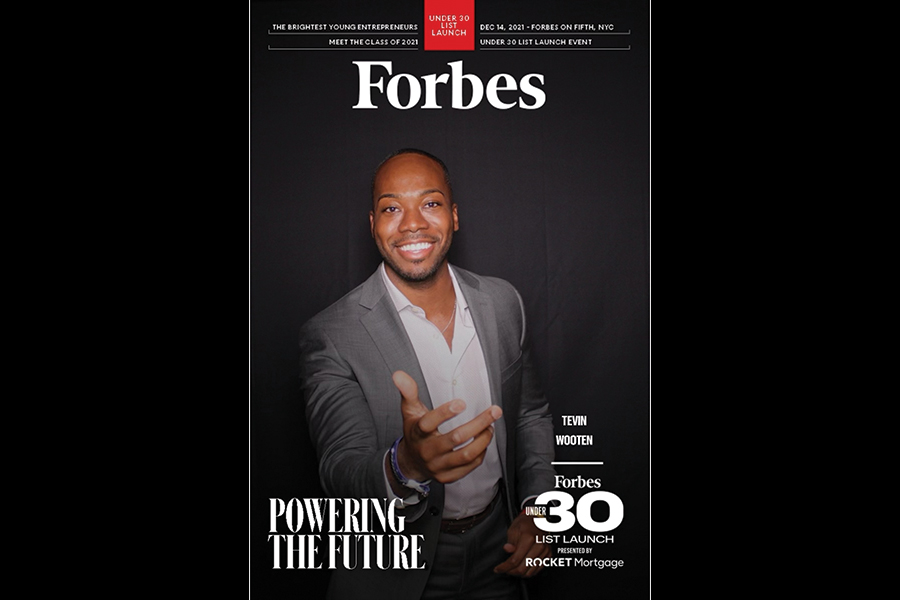 Tevin Wooten was named to Forbes’ “30 Under 30” list. Courtesy Forbes.
