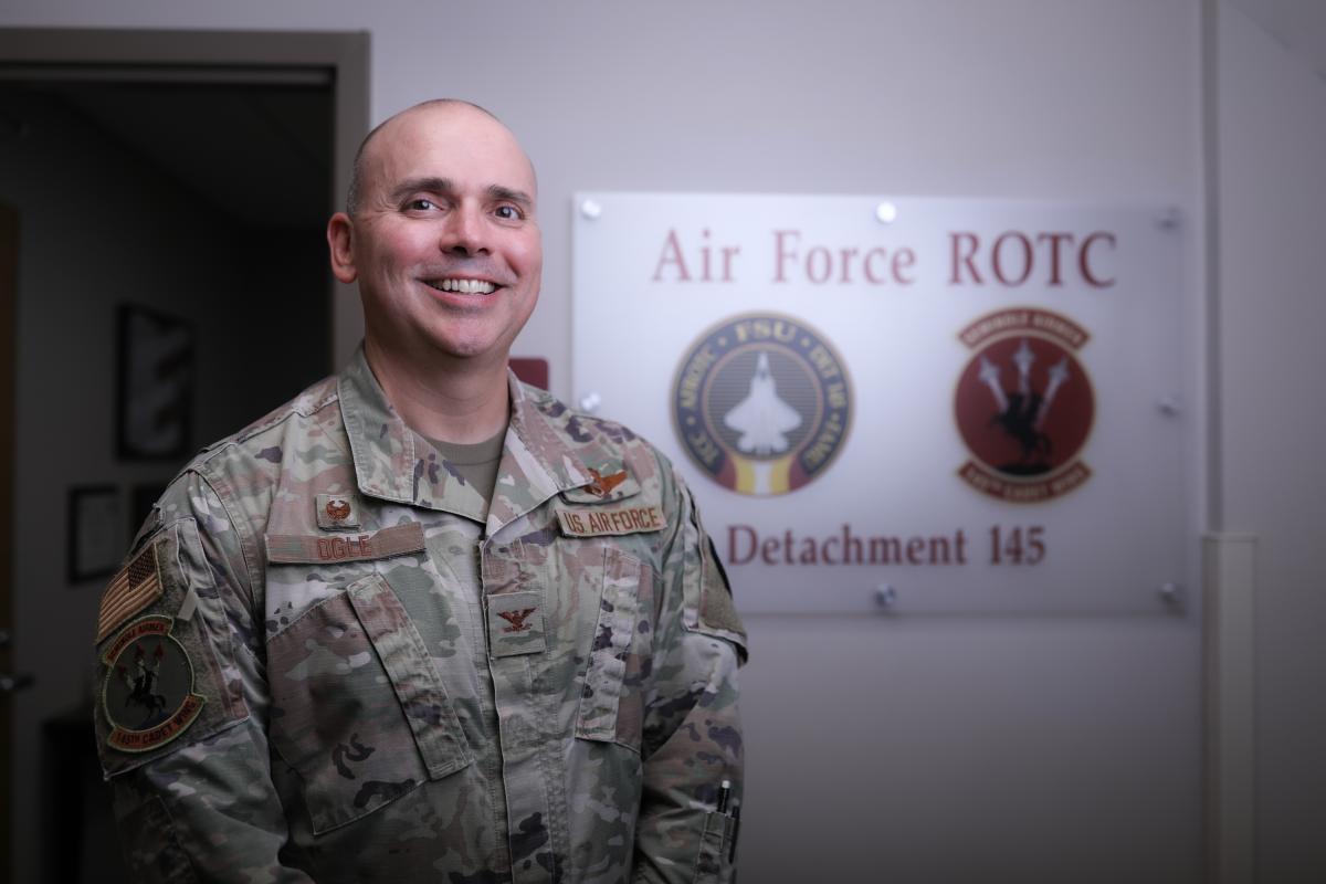 Air Force Col. Kevin Ogle is the commander of Air Force Reserve Officer Training Corps Detachment 145 and a professor of aerospace studies.