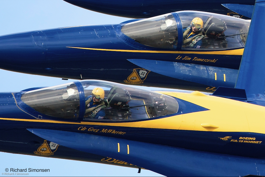 From 2009-2010, Jim Tomaszeski flew in the No. 2 position as the Right Wingman of the Blue Angels. Photo by Richard Simonsen.