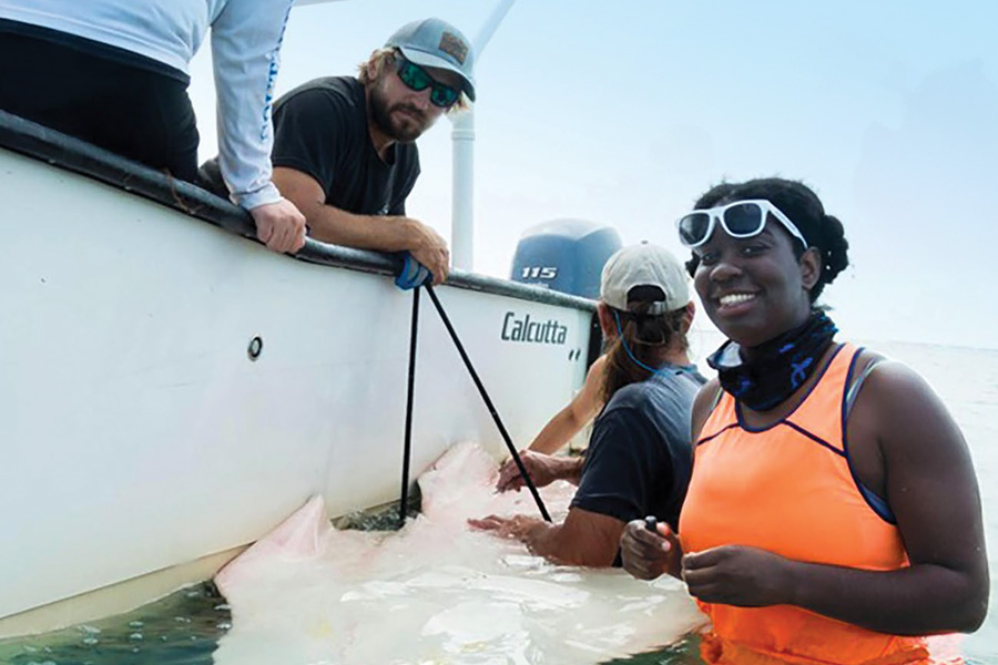 Jasmin Graham's research is helping shape critical smalltooth sawfish conservation efforts. Courtesy Photo.