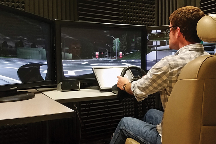 FSU’s driving simulator aids in cognitive psychology research. Courtesy photo.