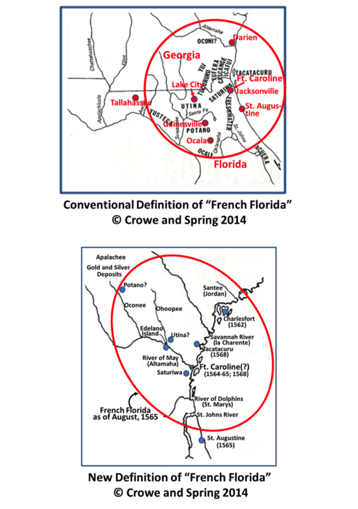 Conventional and new definitions of "French Florida"