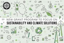 A FSU graphic reading "New Grant Program to Focus on Sustainability and Climate Solutions"
